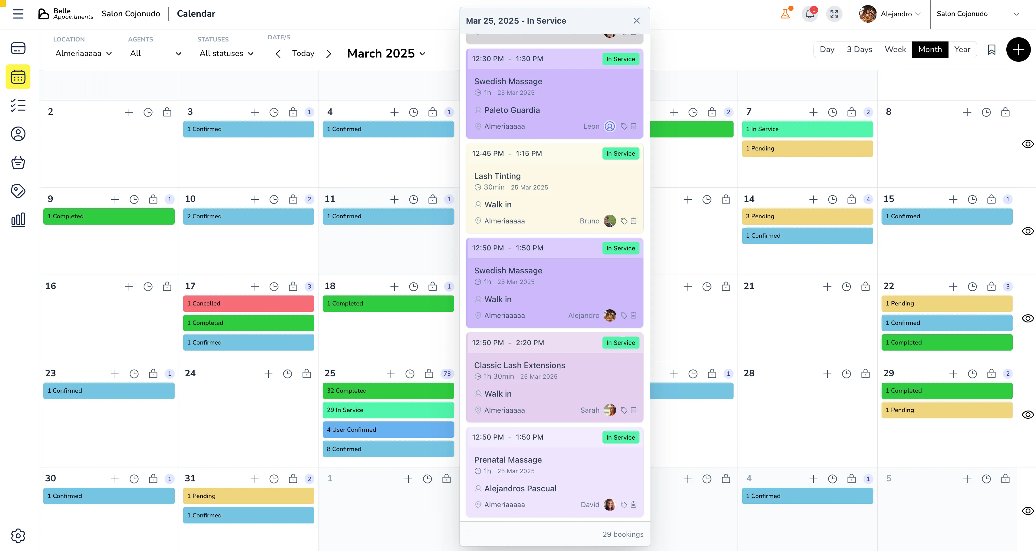 Vista de calendario mensual para planificación a largo plazo